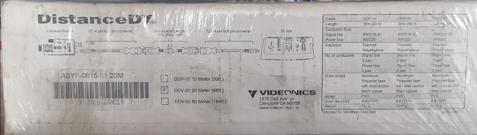 CABLE FIRE WIRE DE 20MT MCA. VIDEONICS.